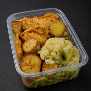 Abobrinha, frango, couve-flor e batata doce G
