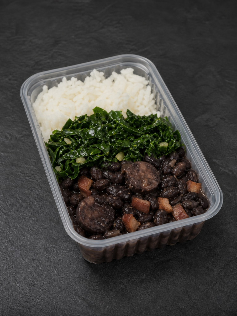 Arroz branco, feijoada e couve G