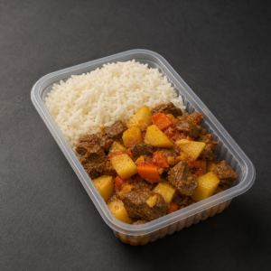 Arroz branco e picadinho P